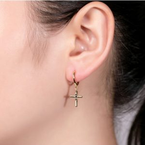 Pendientes-Cruz-circonita-negra